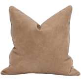 Not So Basic 22" Pillow in Toast Brown Vegan Leather & Linen 6551-22.IVT/BIS (Set of 2)